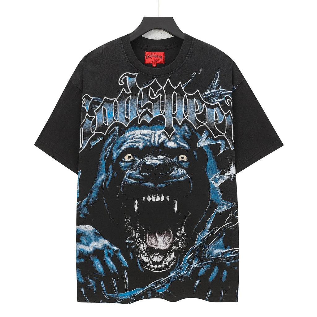 Godspeed Panther Graphic Washed Black T-Shirt ¡ª hero