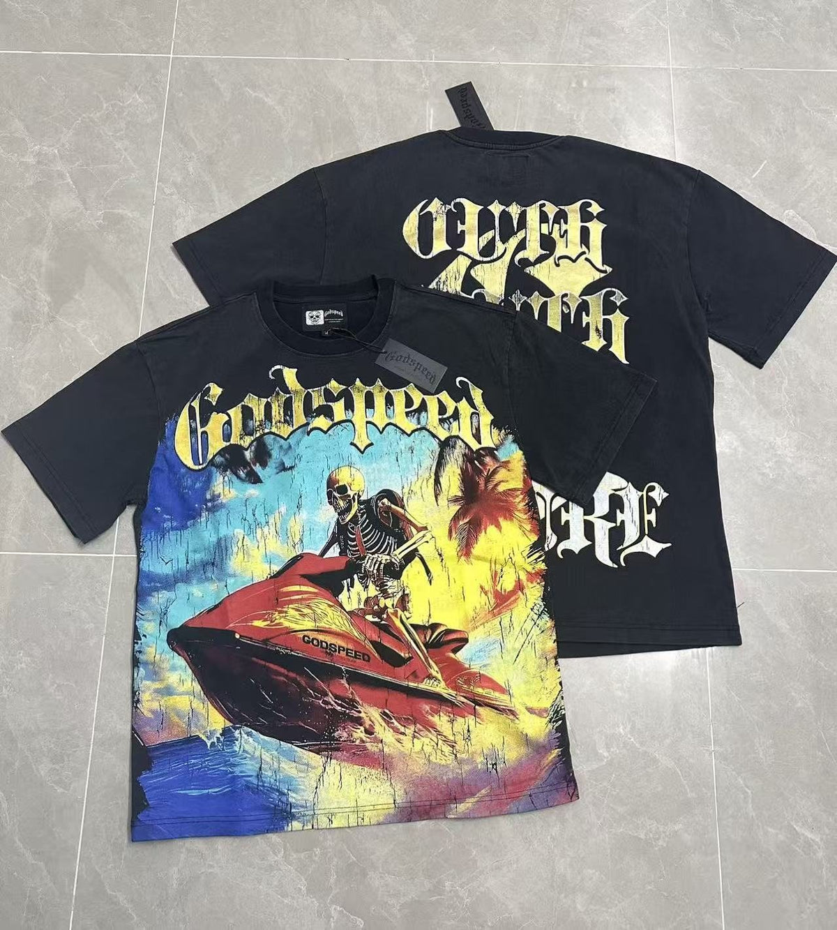 Godspeed Skeleton Jet-Ski Graphic T-Shirt ¡ª context