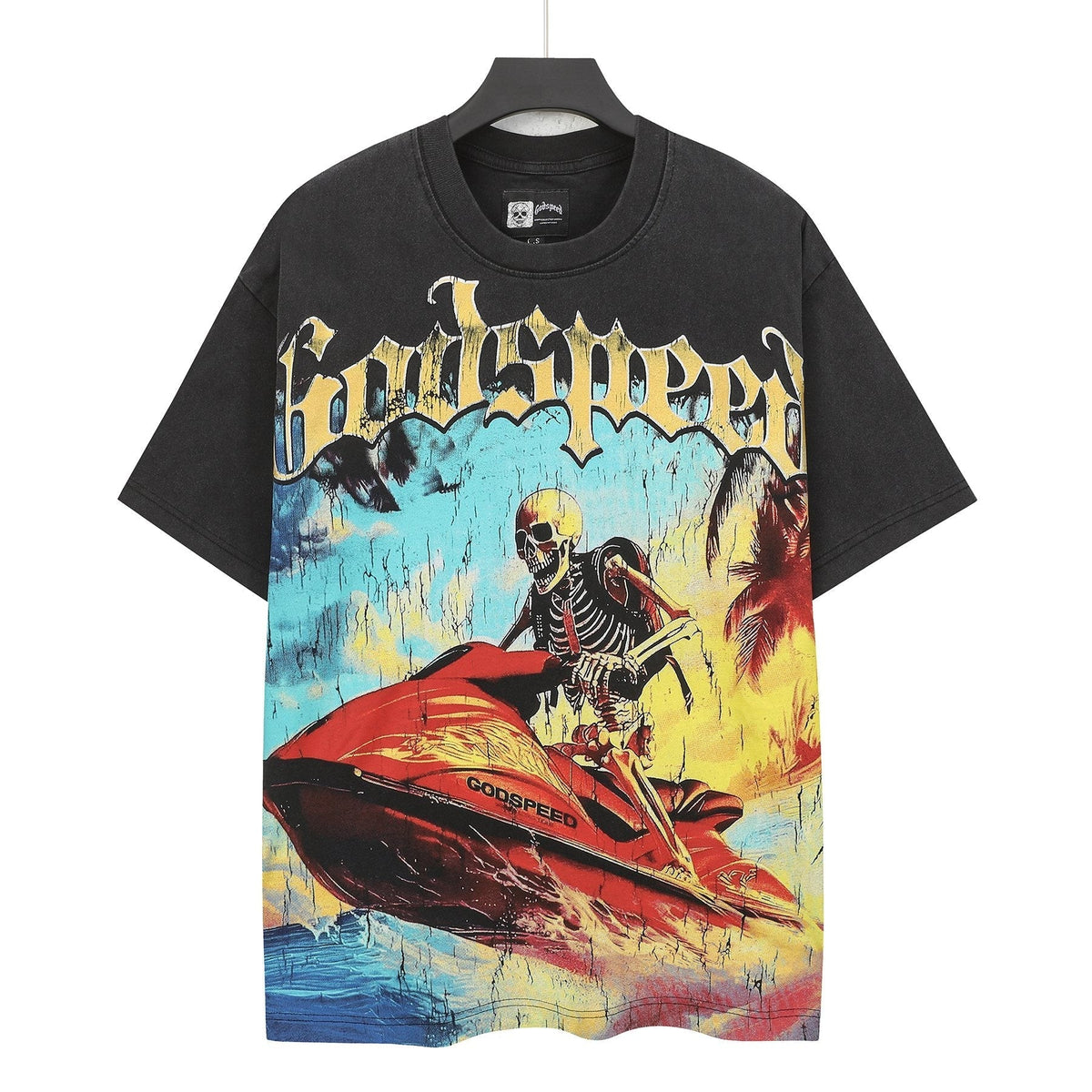 Godspeed Skeleton Jet-Ski Graphic T-Shirt ¡ª front