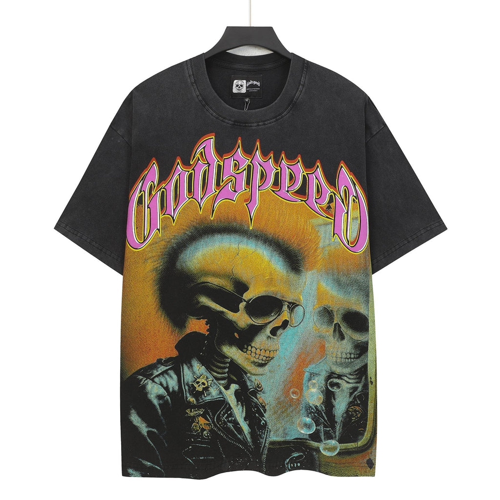 Godspeed Skeleton Graphic Washed Black T-Shirt ¡ª hero