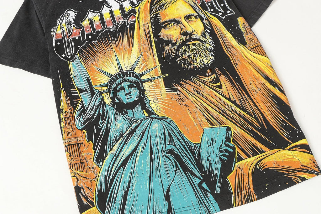Godspeed Washed Black Statue Graphic T-Shirt ¡ª detail