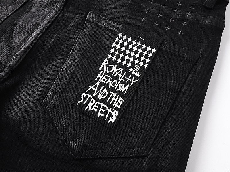 Ksubi Black Coated Slim Tapered Jeans ¡ª detail