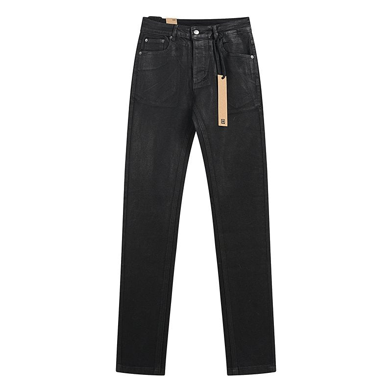 Ksubi Black Coated Slim Tapered Jeans ¡ª front