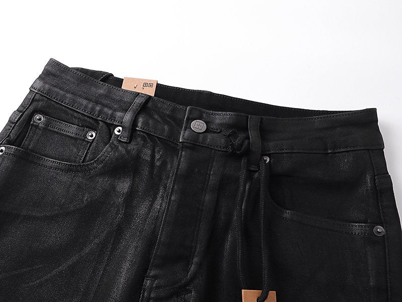 Ksubi Black Coated Slim Tapered Jeans ¡ª detail