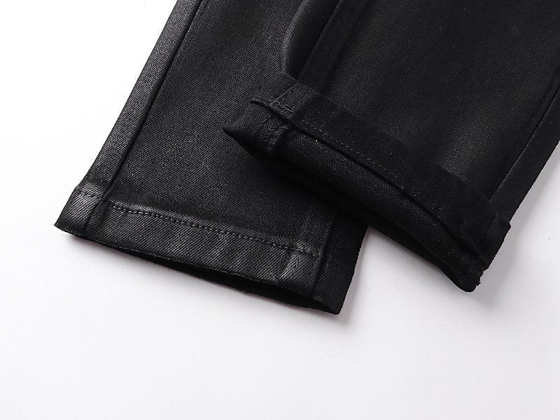 Ksubi Black Coated Slim Tapered Jeans ¡ª detail