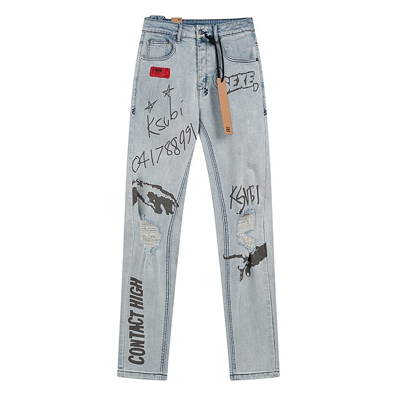 Ksubi Light Blue Graffiti Slim Tapered Jeans ¡ª hero