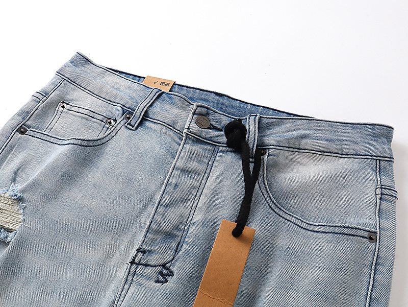 Ksubi Distressed Light Wash Slim Tapered Jeans ¡ª detail