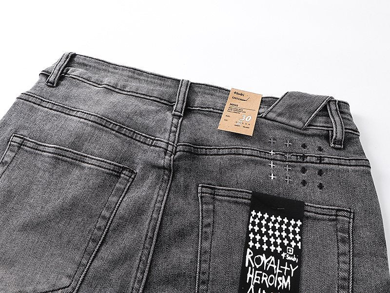 Ksubi Royalty Heroism Gray Wash Slim Jeans ¡ª detail