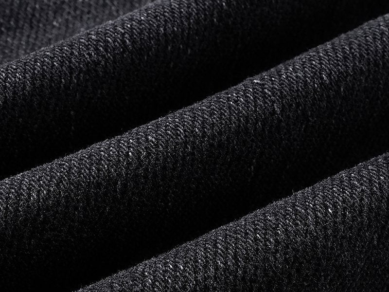 Ksubi Black Washed Distressed Slim Tapered Jeans ¡ª fabric_closeup