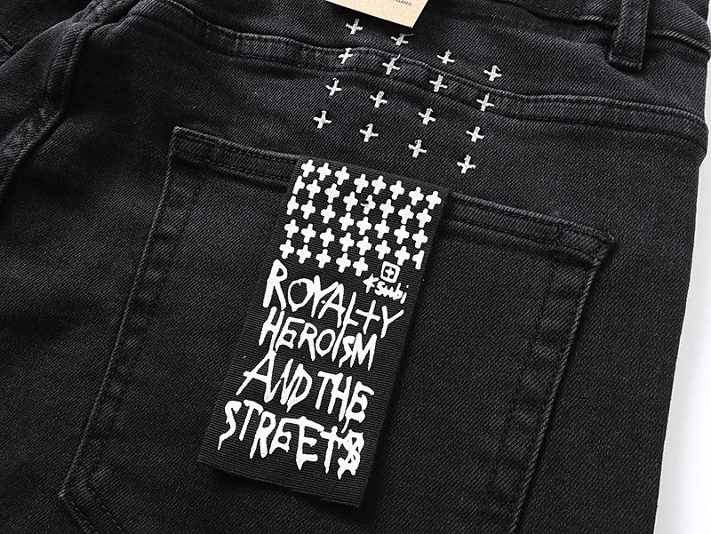 Ksubi Black Slim Tapered Graphic Jeans ¡ª detail