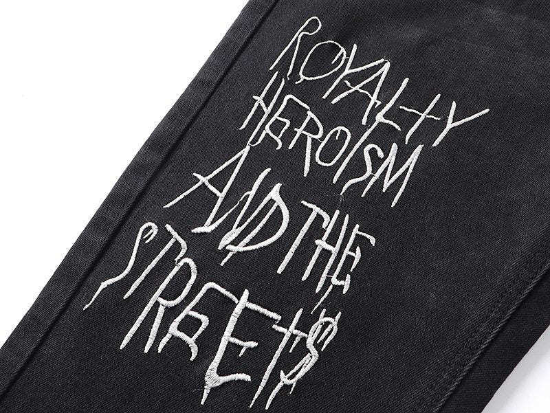 Ksubi Black Slim Tapered Graphic Jeans ¡ª detail