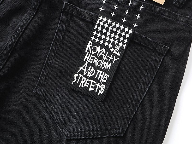 Ksubi Black Distressed Slim Tapered Jeans ¡ª detail