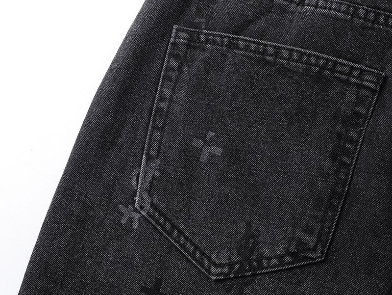 Ksubi Washed Black Straight-Leg Graphic Jeans ¡ª detail