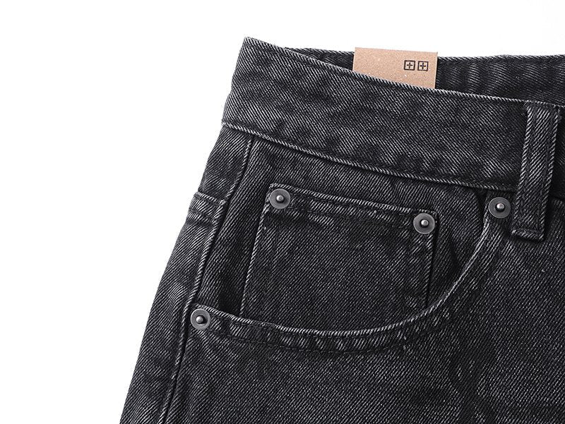 Ksubi Washed Black Straight-Leg Graphic Jeans ¡ª detail
