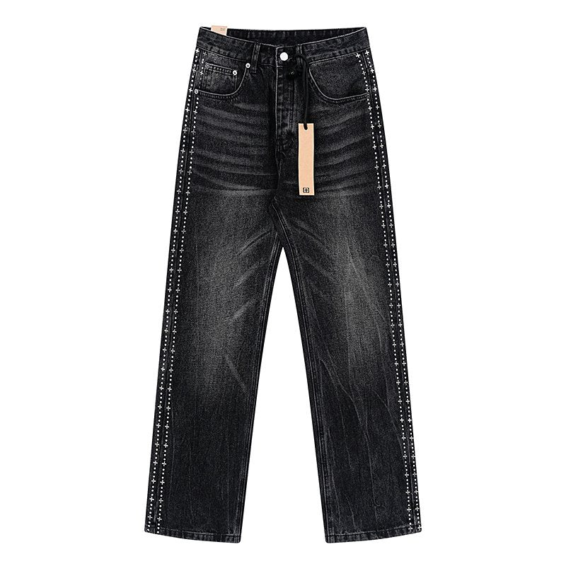 Ksubi Black Washed Straight-Leg Jeans ¡ª front