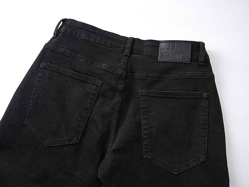 LOSTSHDWS Black Flared Jeans with Floral Embroidery ¡ª detail