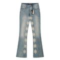 LOSTSHDWS Light Blue Daisy Applique Flared Jeans ¡ª hero