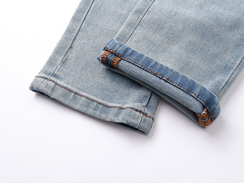 AMIRI Light Blue Patch Detail Slim Tapered Jeans ¡ª detail
