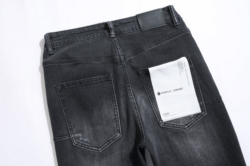 Purple Brand Black Distressed Paint-Splatter Jeans ¡ª detail