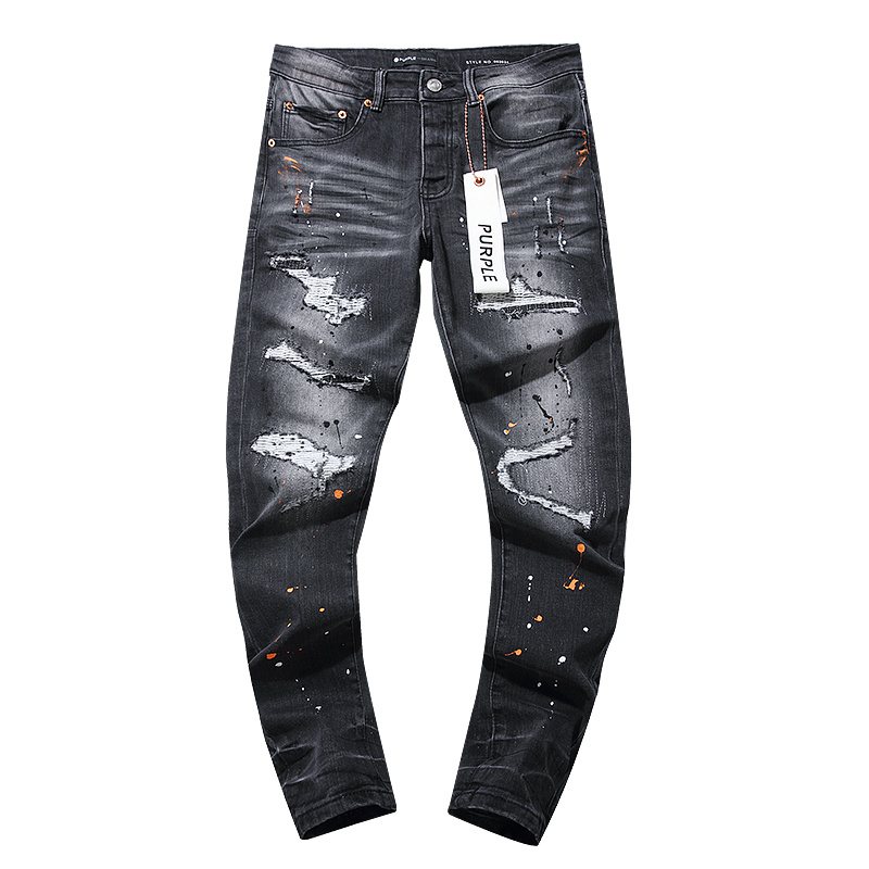 Purple Brand Black Distressed Paint Splatter Jeans ¡ª hero