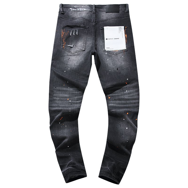 Purple Brand Black Distressed Paint Splatter Jeans ¡ª back