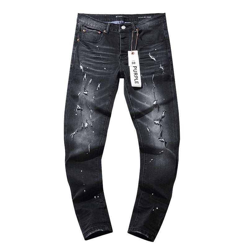 Purple Brand Black Paint Splatter Distressed Jeans ¡ª hero