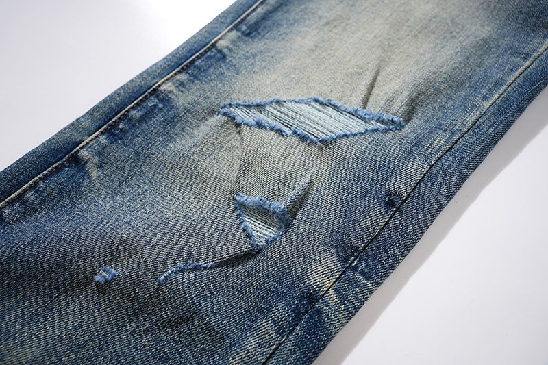 Purple Brand Blue Distressed Ripped Knee Jeans ¡ª detail