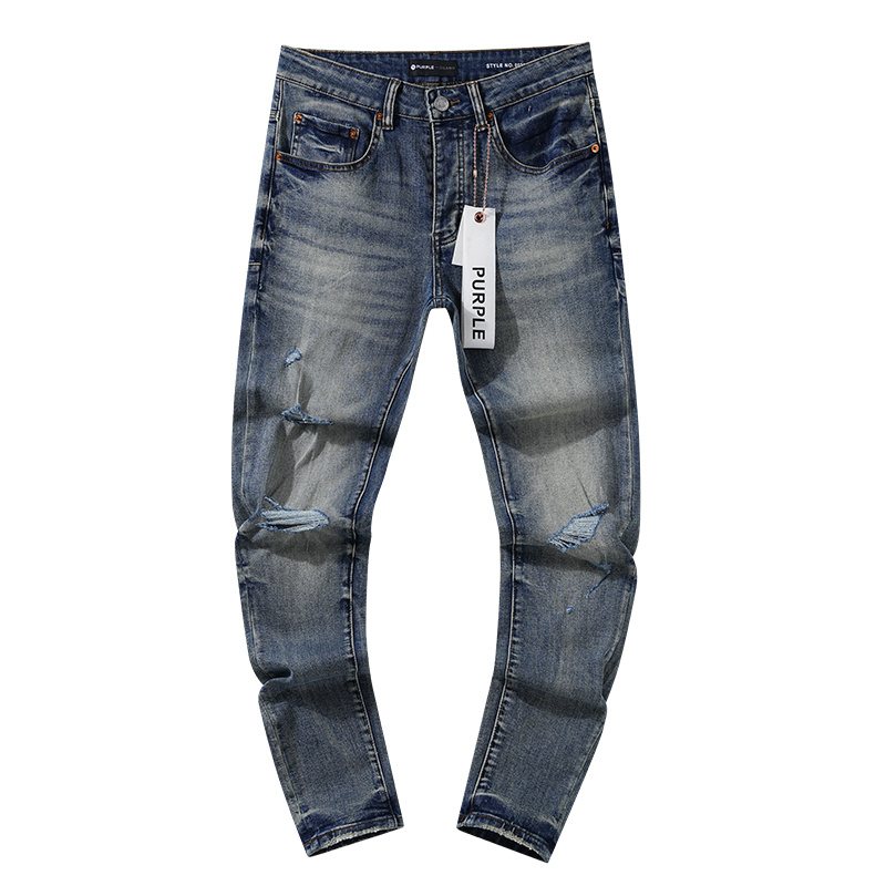 Purple Brand Blue Distressed Ripped Knee Jeans ¡ª front