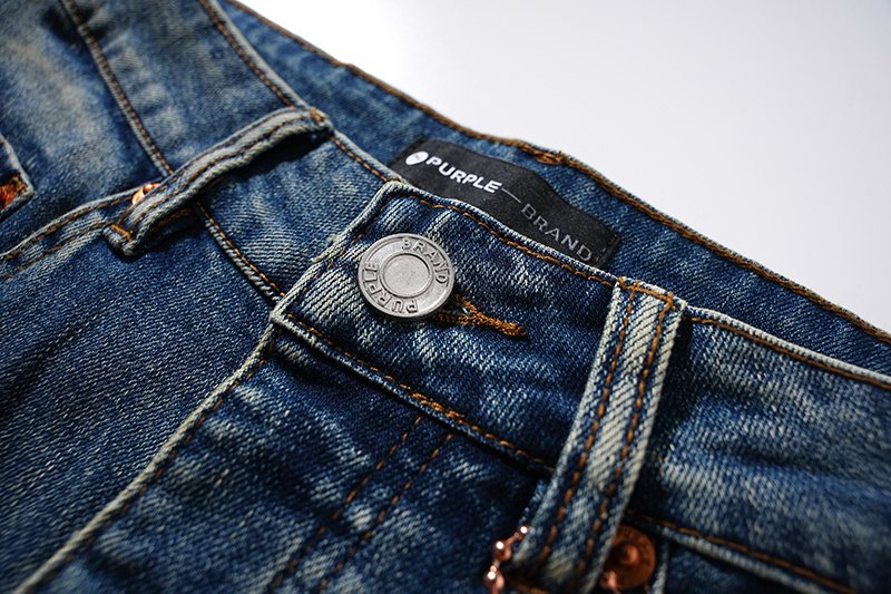 Purple Brand Blue Distressed Ripped Knee Jeans ¡ª detail