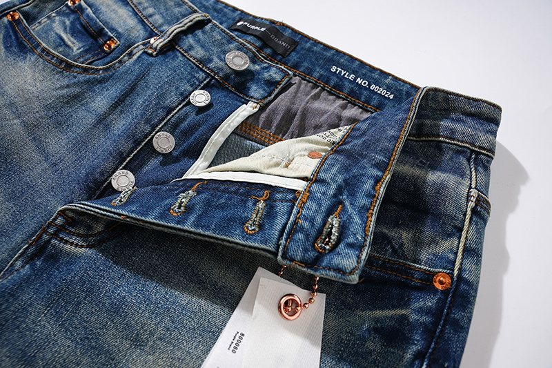 Purple Brand Blue Distressed Ripped Knee Jeans ¡ª detail