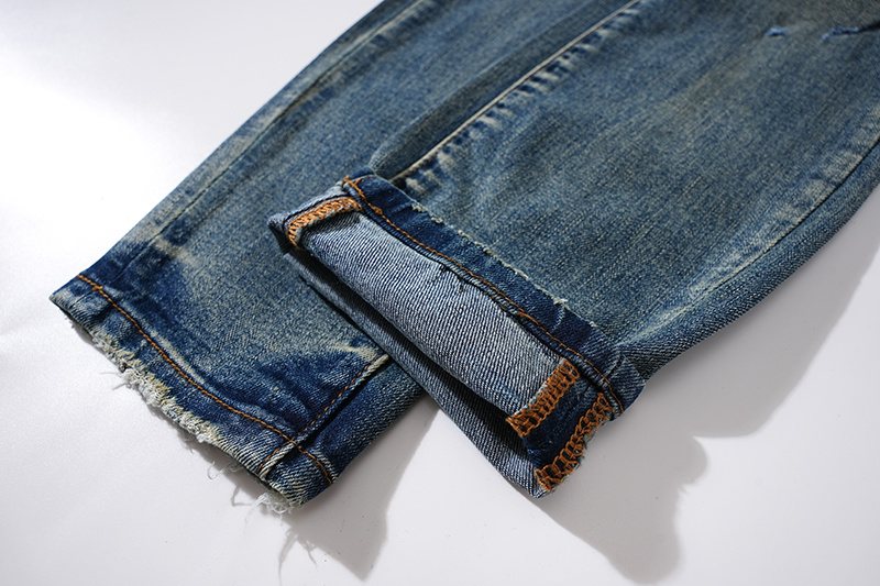Purple Brand Blue Distressed Ripped Knee Jeans ¡ª detail