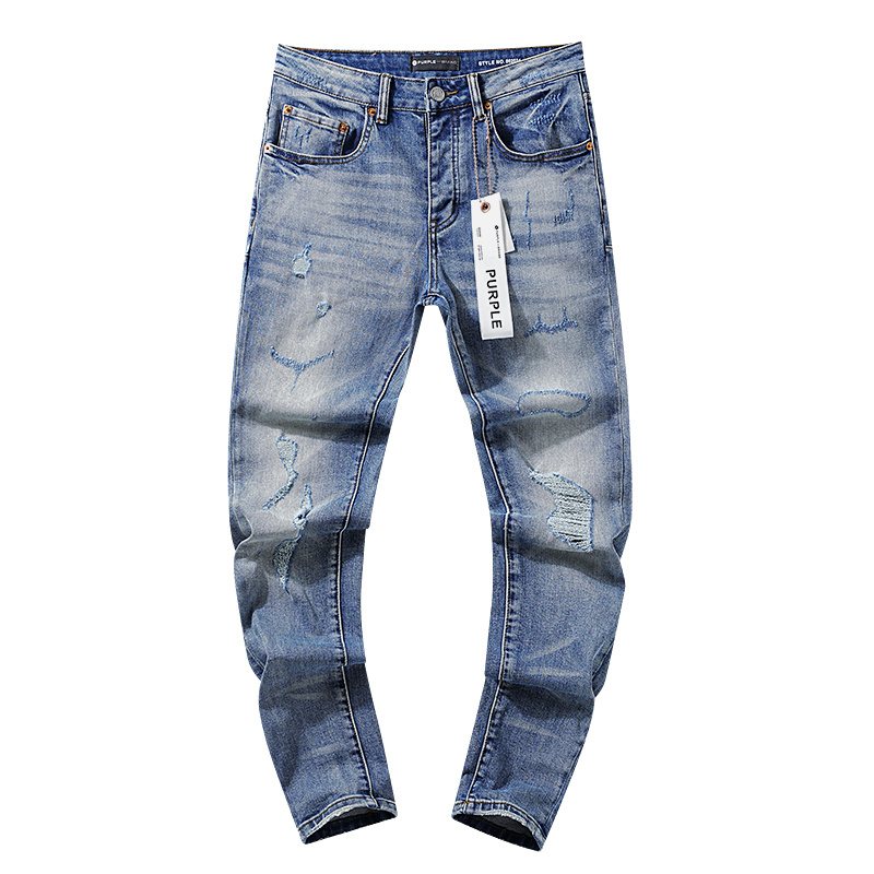 Purple Brand Blue Distressed Washed Denim Jeans ¡ª hero
