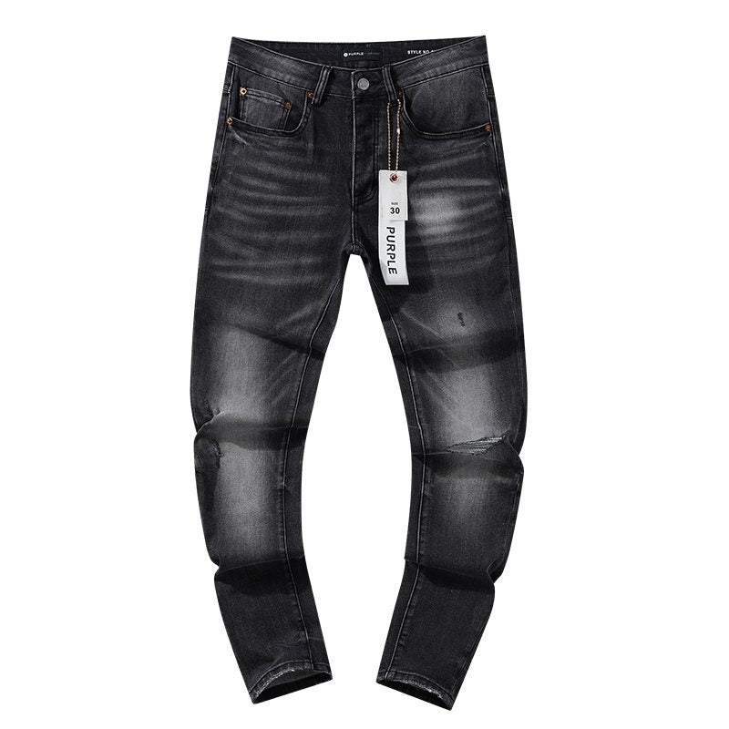 Purple Brand Washed Black Distressed Jeans ¡ª hero