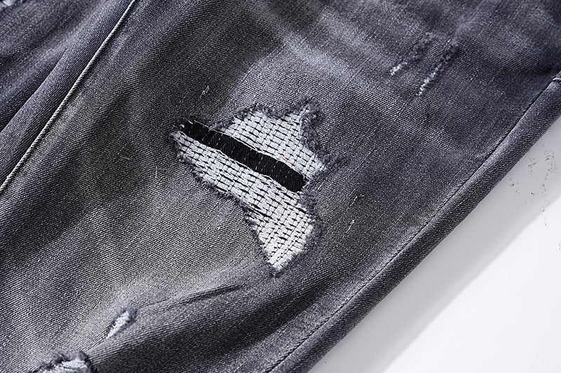 Purple Brand Gray Distressed Jeans ¡ª detail