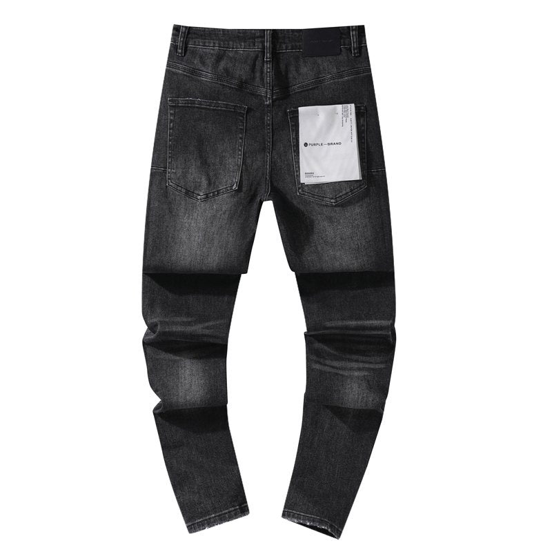 Purple Brand Black Distressed Studded Jeans ¡ª back