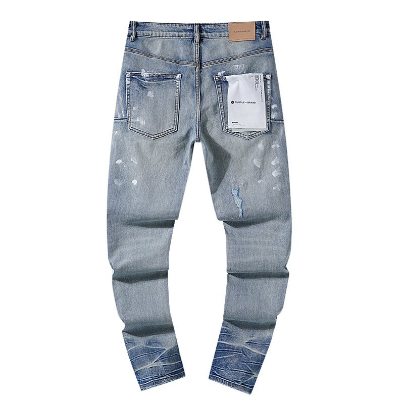 Purple Brand Light Blue Paint-Splatter Distressed Jeans ¡ª back