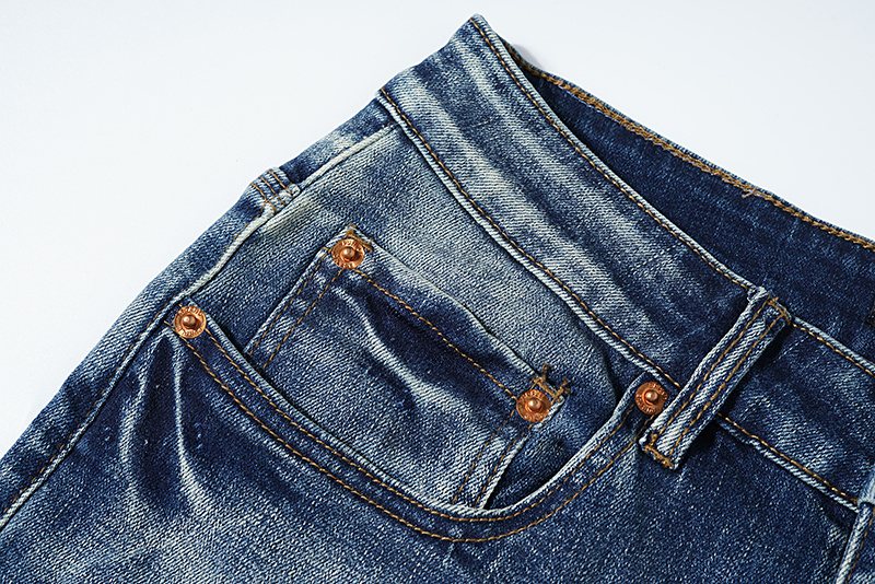 Purple Brand Washed Distressed Blue Jeans ¡ª detail