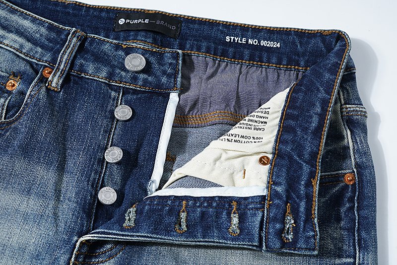 Purple Brand Washed Distressed Blue Jeans ¡ª detail