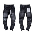 Purple Brand Black Distressed Paint-Splatter Jeans ¡ª hero