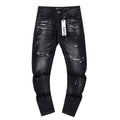 Purple Brand Black Paint-Splatter Distressed Jeans ¡ª hero