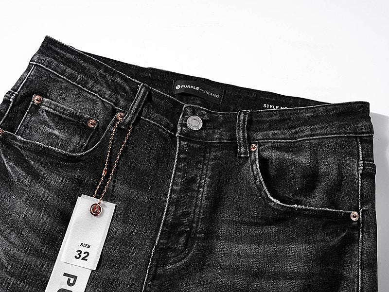Purple Brand Black Washed Distressed Jeans ¡ª detail