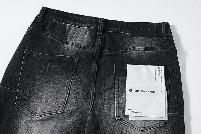 Purple Brand Black Distressed Paint-Splatter Jeans ¡ª detail