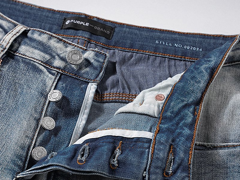 Purple Brand Light Blue Distressed Paint Splatter Jeans ¡ª detail