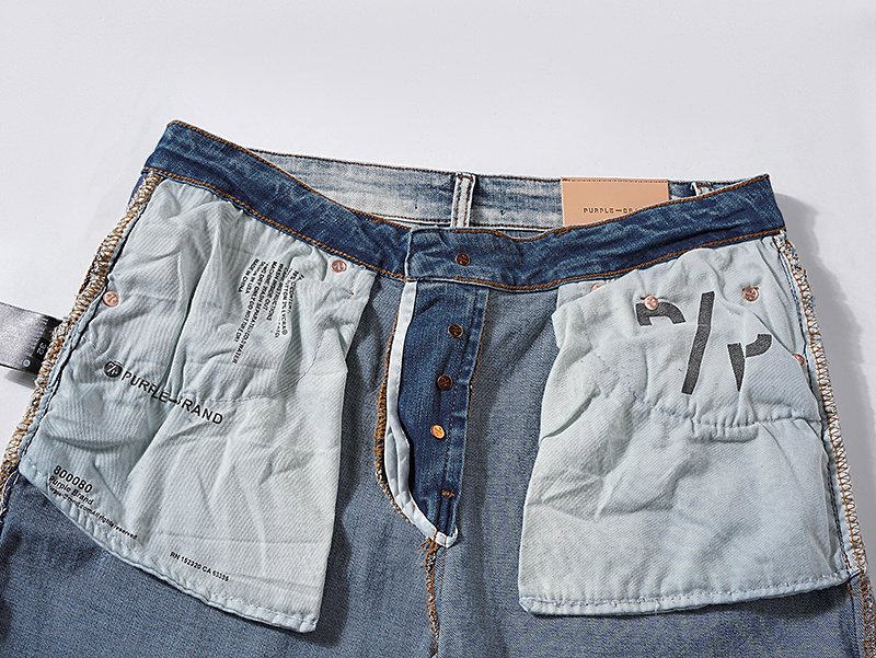 Purple Brand Light Blue Distressed Paint Splatter Jeans ¡ª detail