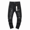 Purple Brand Black Distressed Tapered Jeans ¡ª hero