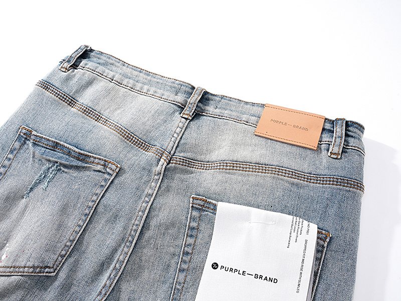 Purple Brand Distressed Paint Splatter Stacked Jeans ¡ª detail