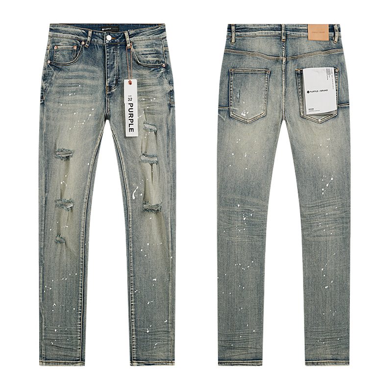 Purple Brand Light Blue Distressed Paint Splatter Jeans ¡ª hero