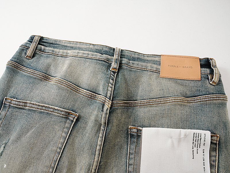 Purple Brand Light Blue Distressed Paint Splatter Jeans ¡ª detail