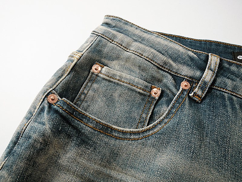 Purple Brand Light Blue Distressed Paint Splatter Jeans ¡ª detail