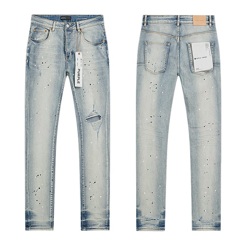 Purple Brand Light Blue Distressed Paint Splatter Jeans ¡ª hero